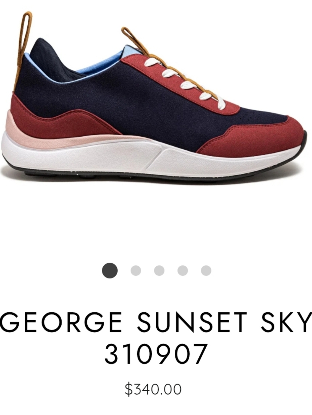 George Men's Navy and Burgundy Low-Top Sneakers